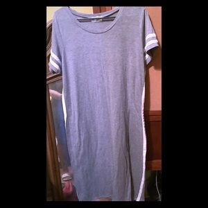 Gray with stripes Shirt Dress